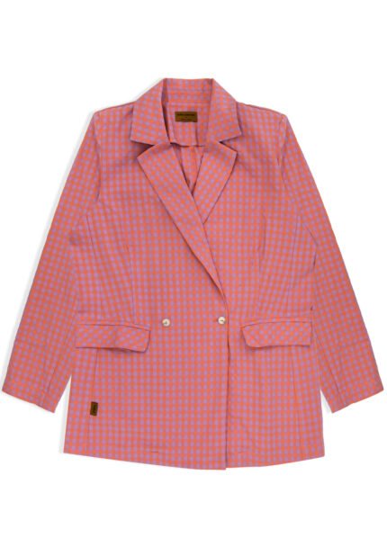 Women's checked blazer - Orange/Lilac
