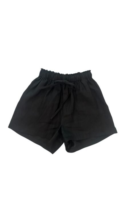 Women linen shorts - Black
